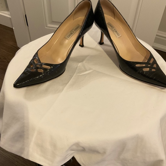 Jimmy Choo 2.75 inch Black Patent pump size 40.5 - Picture 3 of 5